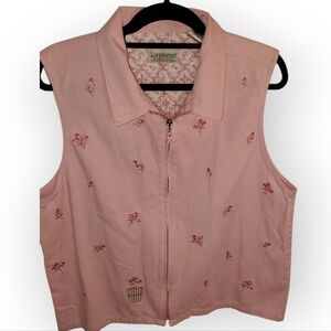 Longaberger Women's Breast Cancer Awareness Hope Pink Denim Vest XL